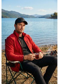 Resim Buratti Slim Fit Fermuarlı Cepli Dik Yaka Polar Erkek Hırka 5906028 Bordo 