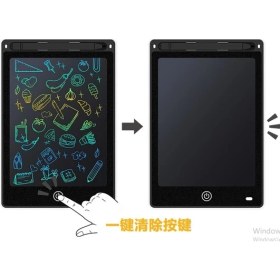 Resim 20 Inc Renkli LCD Grafik Dijital Kalemli Çizim Tableti Yazı Tahta Not Yazma Eğitim Tableti Siyah 