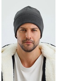 Resim Erkek Termal %100 Pamuklu Soft Bere Hünkar Style Serisi 2 Farklı Görünüm Bir Arada - Standart / Füme Füme 