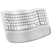 Resim Logitech Wave Keys Kablosuz Bluetooth İngilizce Q Beyaz Klavye 