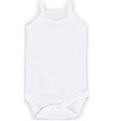 Resim Novibaby 6-9 Ay Jakarlı İp Askılı Beyaz Bebek Atlet Body Zıbın Çıtçıtlı 100% Pamuk Beyaz 