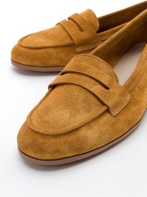 Resim Luvi Shoes Tory Hardal Süet Hakiki Deri Kadın Loafer Ayakkabı Hardal 