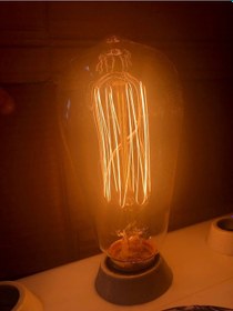 Resim Edison Bulb St 64 E 27 40w Dimmer Uyumlu Düz Rustik Lamba 