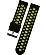 Resim 22 mm akilli-saat-icin-22mm--desenli-siyah sarı -silikon-saat-kordonu- 