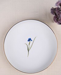 Resim Tabak Evi Porselen Natura İris Altın Yaldız Çukur Tabak 18.5 CM - Tekli 
