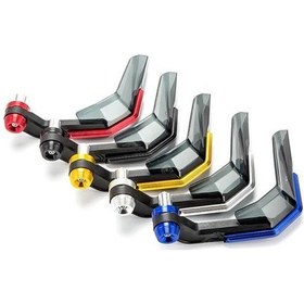 Resim Kırmızı 1 Çift Msiklet El Koruması İle Ön Cam Cnc Alüminyum Evrensel 22mm Gidon El Koruyucu Msiklet Kir Bisiklet Scooter Modifikasyon Aksesuarları 