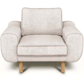 Resim Normod Klem Tekli Koltuk Silindir Ahşap Ayak - Fitilli Kadife 