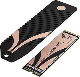 Resim SABRENT M.2 NVMe SSD 1 TB Gen 4, PS5 Soğutucu, Dahili Katı Hal 7000MB/s Okuma, Oyuncular için PCIe 4.0 M2 Sabit Disk, PlayStation 5, PS5 Konsolu ile Uyumlu (SB-RKT4P-PSHS-1TB) 