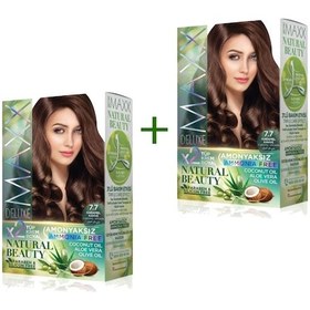 Resim 2 Paket Natural Beauty Amonyaksız Saç Boyası 7.7 Karamel Kahve 