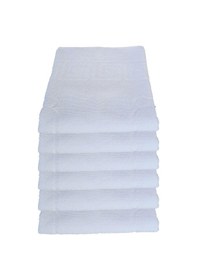 Resim 6 Lı Ayak Izli Banyo Paspas Pamuklu Ayak Havlusu 50X70 Cm Beyaz 