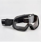 Resim Retro Motosiklet Gözlükleri Kayak Gözlükleri Motokros Güneş Gözlükleri Vintage Gözlükler Bisiklet Yarış Cafe Racer Chopper Mtb Atvbs-şeffaf Lens 