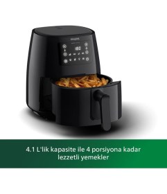 Resim 0.8kg, 4.1l Airfryer, 2000W, Siyah, Yağ Azaltıcı, Modern Tasarım 