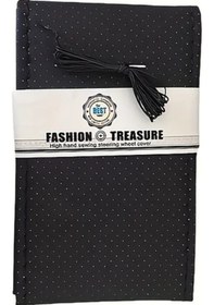 Resim Willowhaven Siyah Dikişli 38cm Dıy Mikrofiber Pu Deri Direksiyon Kılıfı Siyah Siyah Çizgili 