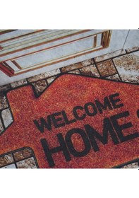 Resim Welcome Home Baskılı Kaliteli Kauçuk Kapı Önü Paspası 