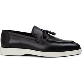 Resim Deery Hakiki Deri Siyah Püsküllü Erkek Loafer - 01958msyhc01 Siyah 