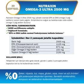 Resim Nutraxin Vitals Omega-3 Ultra 2500 mg 30 Softgel 