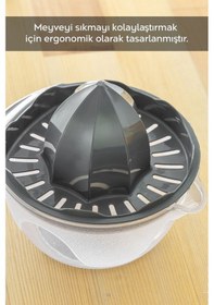 Resim Hazneli Limon Sıkacağı - Pratik Portakal Narenciye Sıkacağı 400 Ml - Gri 