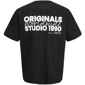 Resim Jack & Jones Jorvesterbro Back Tee Ss Crew Neck Siyah Renkli 