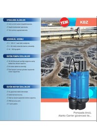 Resim Alarko Kbz 21,5 - 2 Hp - 380v Endüstriyel Tip Drenaj Dalgıç Pompa 2" 