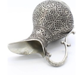 Resim Copperdone Ağır El Işlemeli Gümüş Eskitme Bakır Sürahi Osmanlı Koleksiyonu 11 