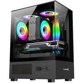 Resim Turbox Auro 3x Rgb Siyah 500watt Panoromik Gaming Bilgisayar Kasası 
