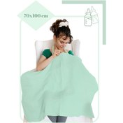 Resim 4 Katlı Iç Göstermez Pamuk Müslin Bebek Emzirme ÖnlüğüMint Yeşili 