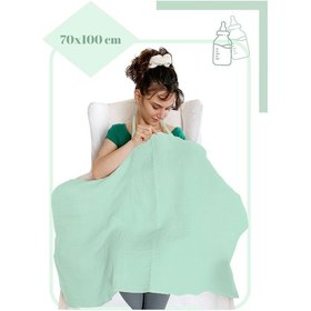 Resim 4 Katlı Iç Göstermez Pamuk Müslin Bebek Emzirme ÖnlüğüMint Yeşili 