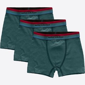 Resim Malabadi Erkek Çocuk Yeşil 3 Lü Paket Pamuk Elastan Boxer 208 
