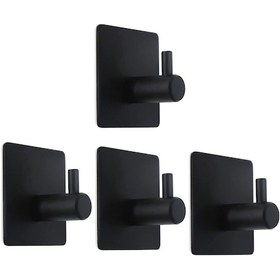 Resim 4 Adet Siyah 3m Kendinden Yapışkanlı Kanca, Banyo Duvarı, Mutfak Havlu Askısı, Delmeden Resim, Paslanmaz Çelik Kendinden Yapışkanlı Etiket Çok Renkli 