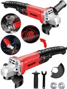 Resim Dragro Alman DRG-4200 W Devir Ayarlı Çift Metal Dişli Şanzuman Demir Metal Kesme Taşlama Makinesi 125 MM Kırmızı 