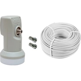 Resim Rewel Ramtech Tekli Lnb 25 Metre Anten Kablosu 2 Adet Gümüş F Konnektör 140021 