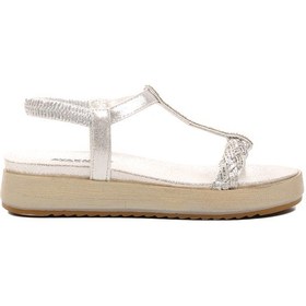 Resim Aspor Gümüş Gri Kadın Düz Sandalet Çok Renkli 