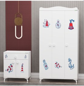 Resim Yıldız 3 Kapaklı Dolap Ve Kapaklı Şifonyer - Denizci 