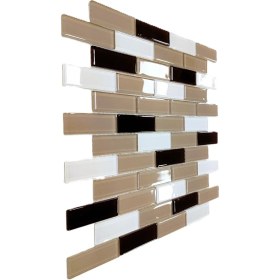 Resim MozaiKristaL Mutfak Tezgah Arası ve Yaşam Alanlarının Tüm Yüzeyleri İçin Kristal Cam Mozaik. Cam Ölçüsü: 23X73 Mm. File Ölçüsü: 30X30 Cm. ( 1 Kutu = 11 File = 1 m2 Fiyatıdır ) 