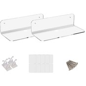 Resim Padalink Şeffaf Pmma Duvarlı Raf Seti, Hoparlör/smart Cihaz Saklama, Kablolu-kablosuz Kurulum, Ev/ofis Dekorasyonu 2 Adet 