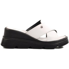 Resim Beyaz Yüksek Taban Kadın Terlik Pc-7535 Z Beyaz 