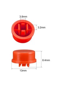 Resim Tact Switch Kapağı Yuvarlak Kırmızı - 12X12X7.3Mm İle Uyumlu 