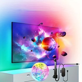 Resim Akıllı RGBW LED Akıllı Ampul - Uygulama ve Kontrol, Müzik Senkronizasyonu, Ses Mikrofonu, Renk Sensörü ve Karartıcı - USB-RGBW Oyun Odası, TV Arka Aydınlatma, Yatak Odası, Parti İçin (Beyaz/Tek Renk Modu) - PC/L Bilgisayar ile Uyumlu 