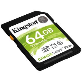 Resim Kingston SDS2-64GB 64 GB SDXC Canvas Select Plus 100R C10 UHS-I U1 V10 Hafıza Kartı 