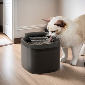 Resim Su Pompalı 1 adet Evcil Hayvan Su Dağıtıcısı - Seçilebilecek iki stil, Kare kedi günlük içme çeşmesi, Otomatik su filtreleme, Evcil hayvanın günlük içme ihtiyaçlarını karşılar, Kediler ve küçük köpekler için uygundur 