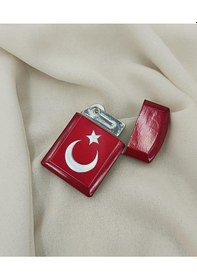 Resim Çakmak Metal Gazlı Doldurulabilir Ay Yıldız Çakmak 