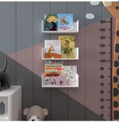 Resim Çocuk Odası Raf / Kitaplık Çr-03 Beyaz Beyaz 