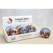 Resim Sevimli Köpek Tasarımlı Taşlı İnce El Aynası Yuvarlak 