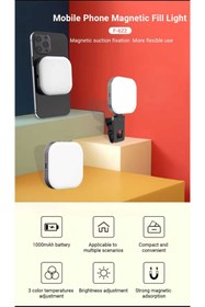 Resim Asfal Magsafe Uyumlu 3 Renkli Selfie Işığı Telefon ve Laptop Işığı Vlog Yayın ve Video İçin Mini Led Işık 