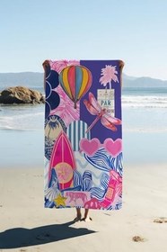 Resim Dijital Baskı Plaj Deniz Havlusu Modern Desenli Peştamal HVL0172 