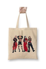 Resim Toyaso Mamamoo Kpop Beyaz Bez Çanta Uzun Saplı Alışveriş Çantası Plaj Çantası 