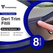 Resim C9 8 Metre Deri Trim Fitili Mavi Dikişli 