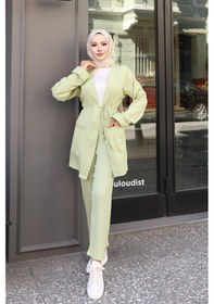 Resim Misskayle Cep Detaylı Kimono Takım Mint Yeşili Mintyeşili 