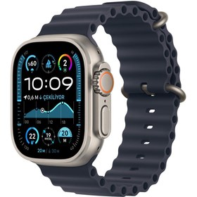 Resim Apple Watch Ultra 2 GPS + Cellular 49mm Natürel Titanyum Kasa + Bulut Mavisi Trail Loop - M/L 