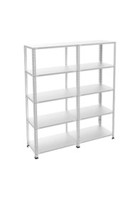 Resim Raf Burada 5 Katlı Duble Galvaniz Çelik Raf - Depo, Arşiv, Kiler, Dosya, Market Rafı-31x93 cm-250 cm-0.70 mm 